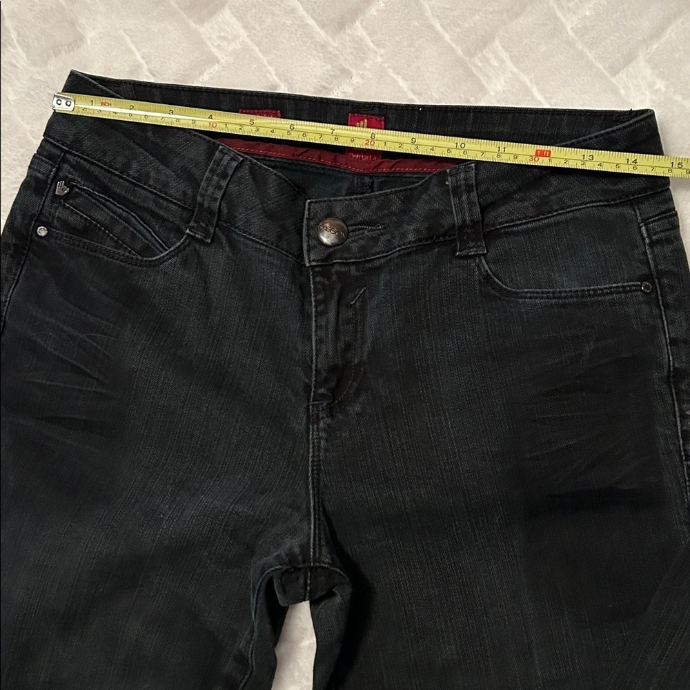 Sasson Straight Leg Jeans Black with Red Trim size 4 - Picture 5 of 7